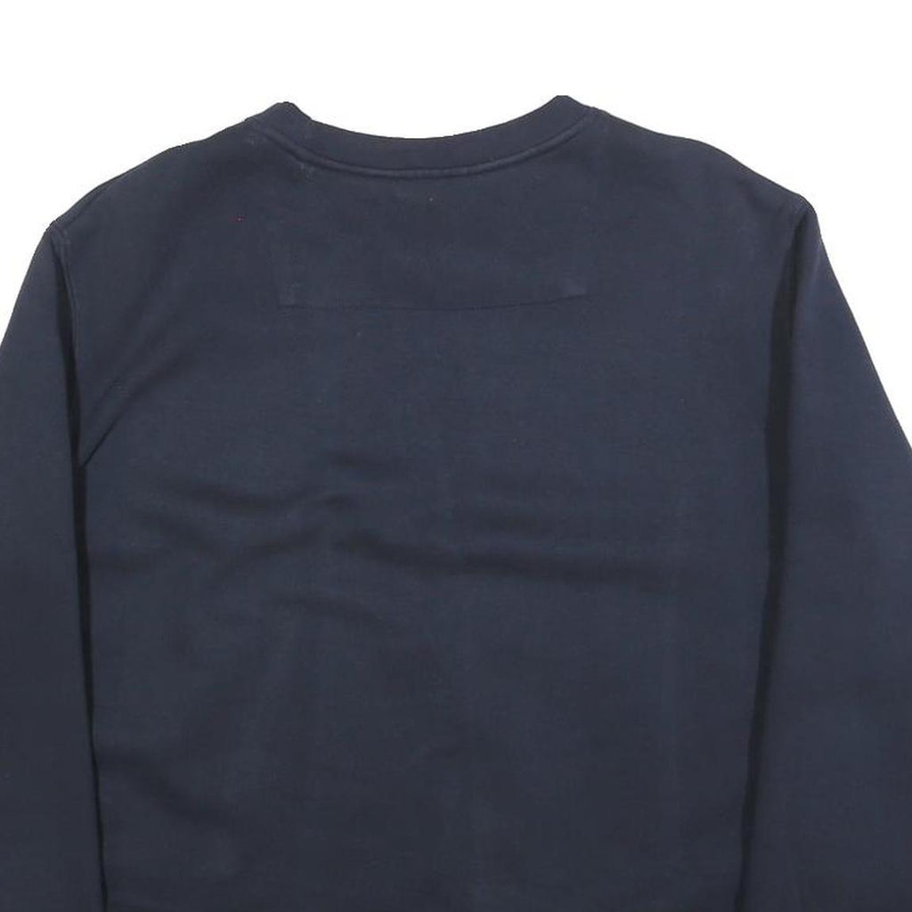 GUESS Womens Navy Blue Sweatshirt M Crew Neck Cotton Logo Print