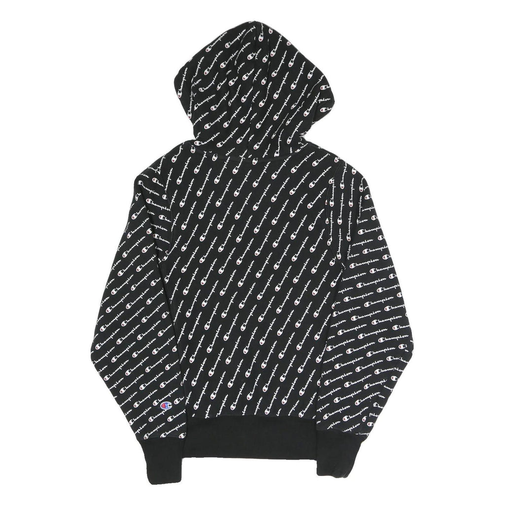 CHAMPION REVERSE WEAVE Mens Black All Over Print Pullover Hoodie S