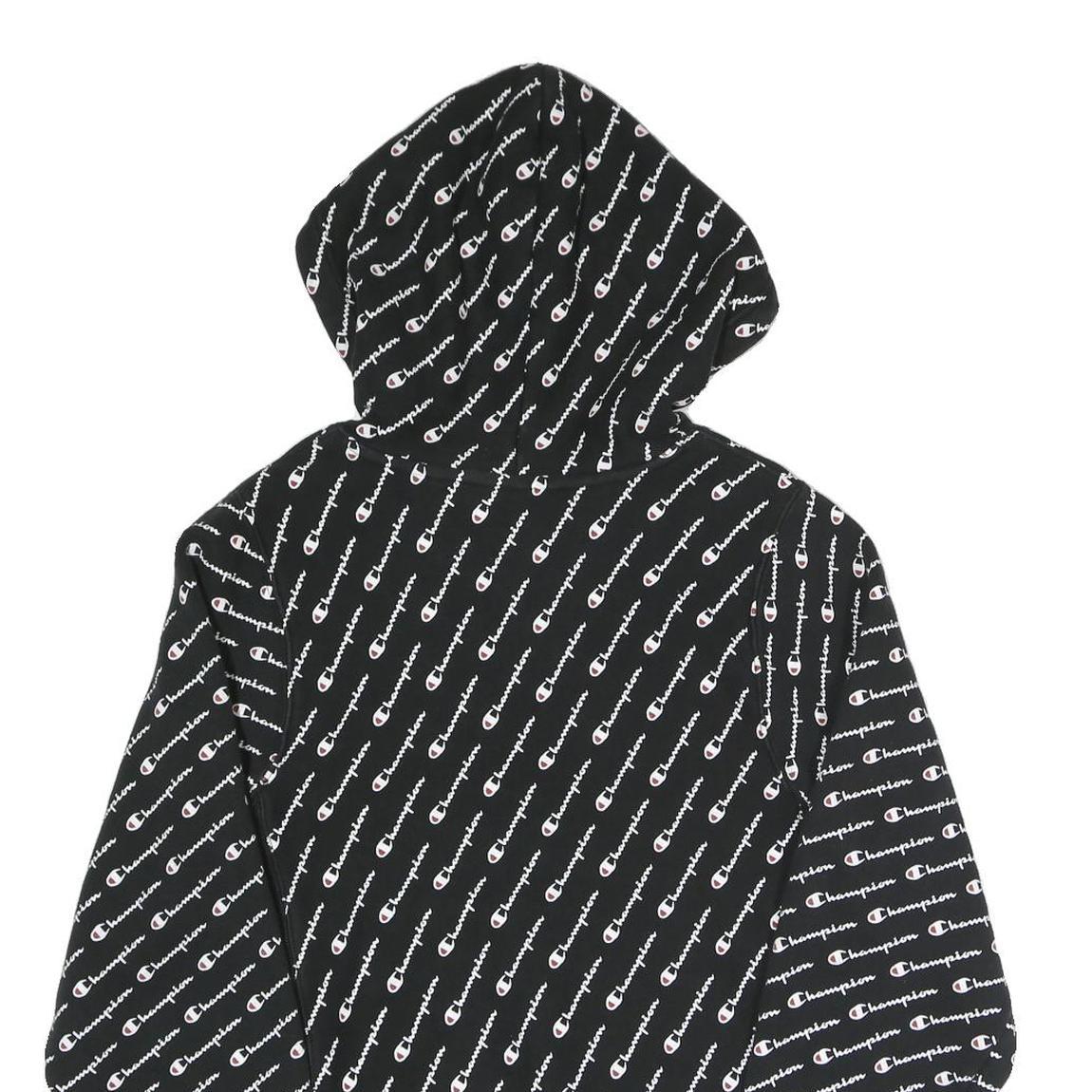 CHAMPION REVERSE WEAVE Mens Black All Over Print Pullover Hoodie S