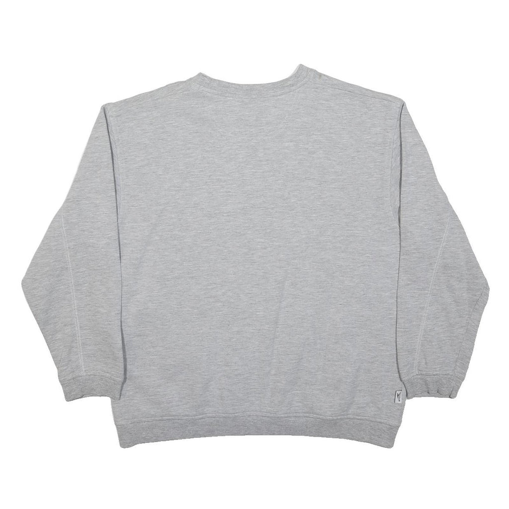 REEBOK Womens Grey Crew Neck M Cotton Blend Sweatshirt Casual Pullover