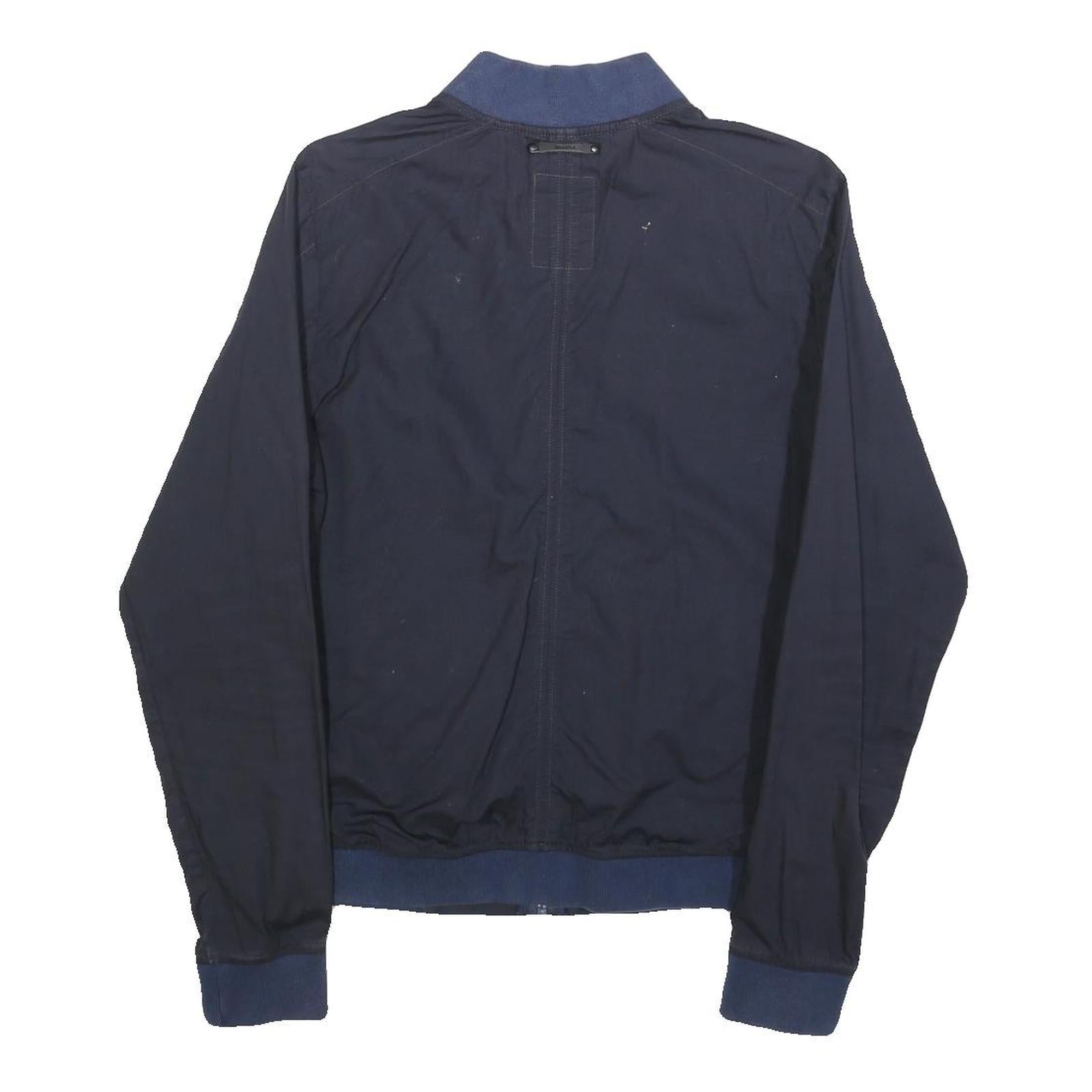 G-STAR Mens Navy Blue Bomber Jacket S Cotton Blend Zip Plain Stylish Lightweight