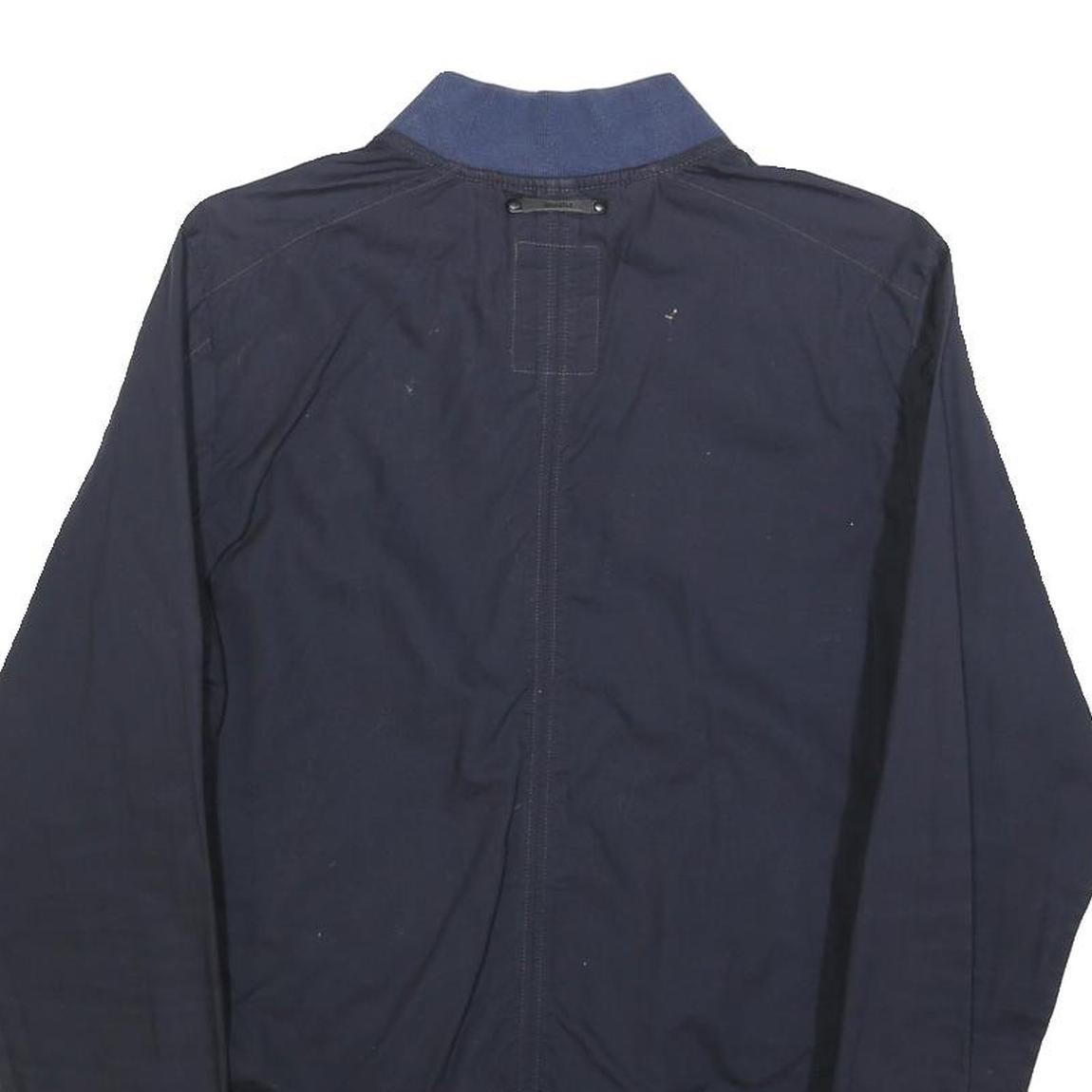 G-STAR Mens Navy Blue Bomber Jacket S Cotton Blend Zip Plain Stylish Lightweight