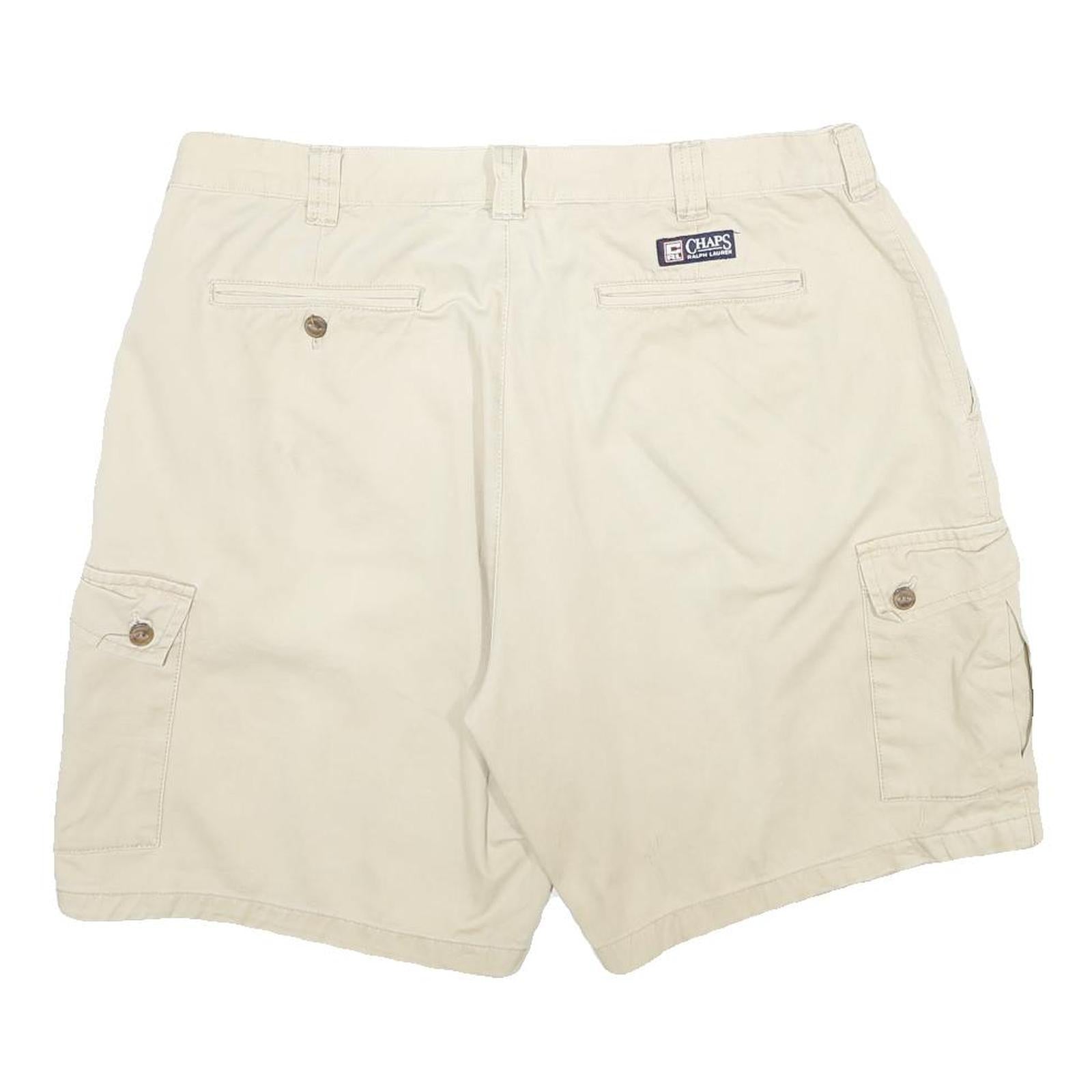 CHAPS RALPH LAUREN Mens Shorts Beige Casual Cargo Plain L W36 Classic Cotton