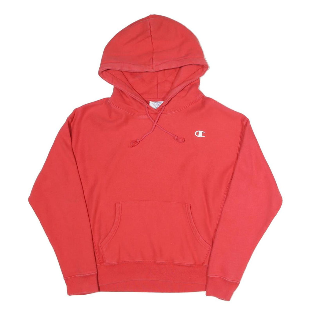 CHAMPION REVERSE WEAVE Womens Red Hoodie L Classic Cotton Blend Pullover