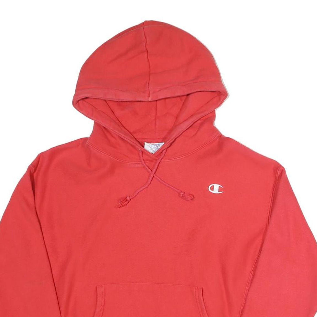 CHAMPION REVERSE WEAVE Womens Red Hoodie L Classic Cotton Blend Pullover