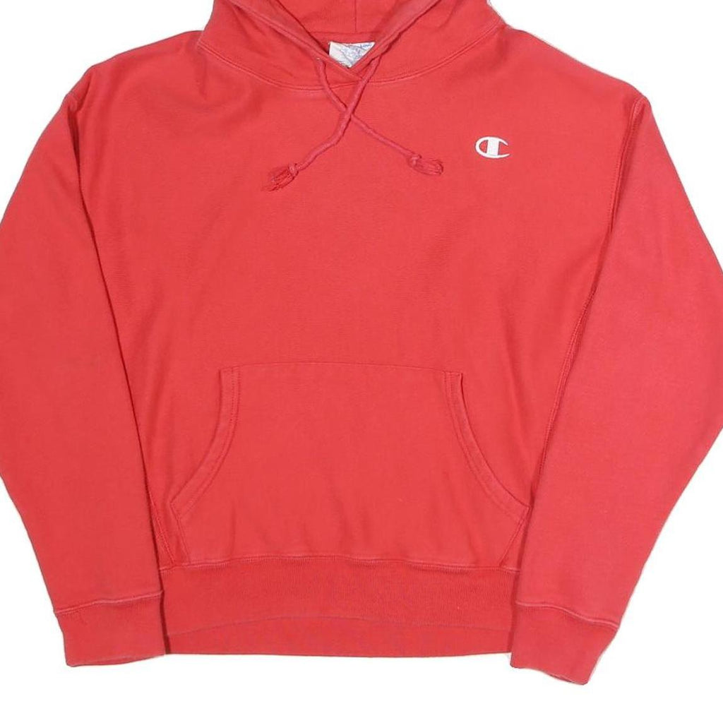 CHAMPION REVERSE WEAVE Womens Red Hoodie L Classic Cotton Blend Pullover