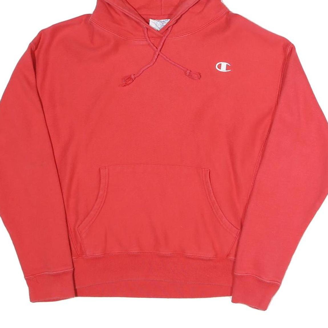 CHAMPION REVERSE WEAVE Womens Red Hoodie L Classic Cotton Blend Pullover