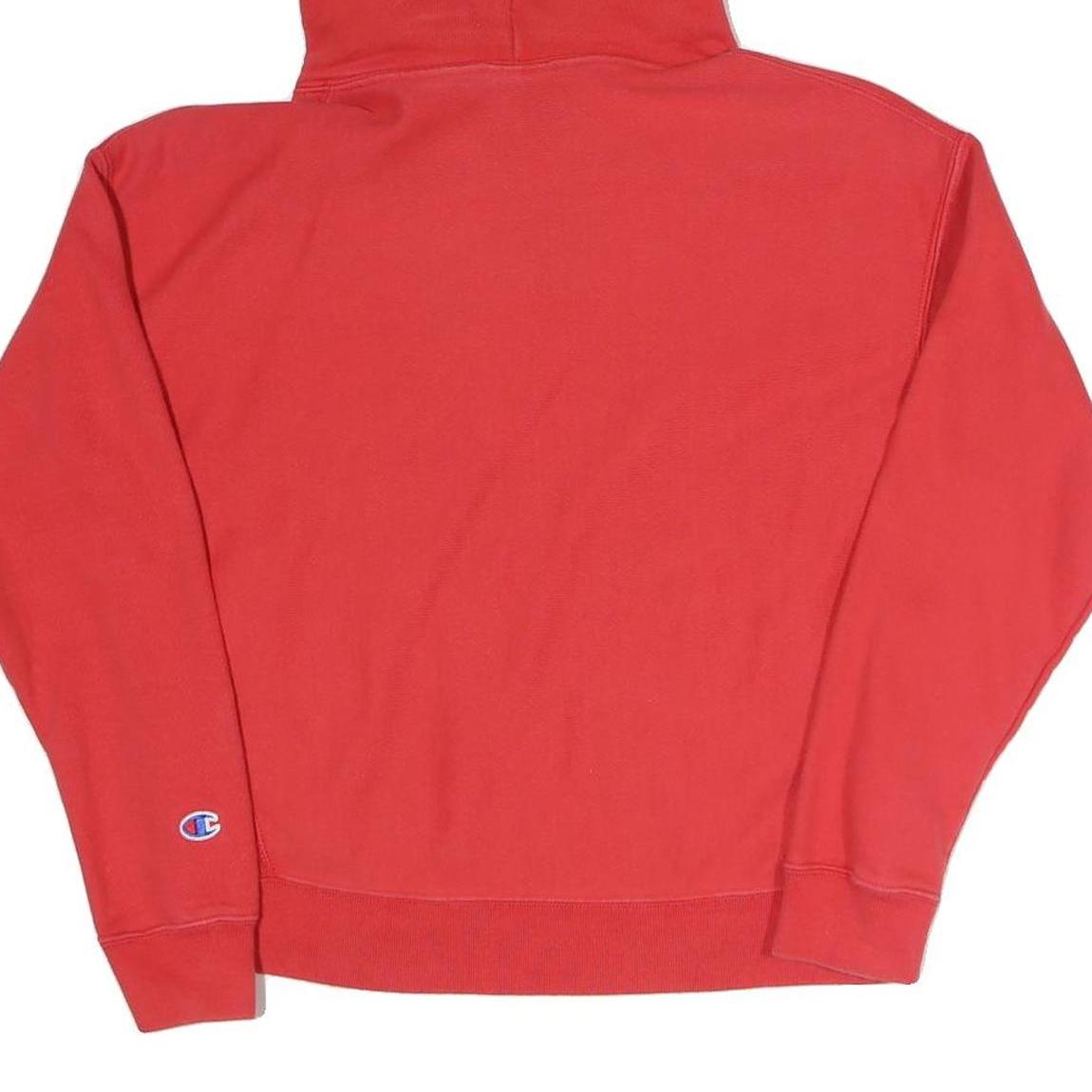 CHAMPION REVERSE WEAVE Womens Red Hoodie L Classic Cotton Blend Pullover