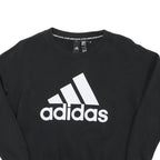 ADIDAS Womens Black Cotton Blend Crew Neck Sweatshirt XS Logo Print