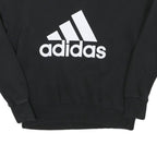 ADIDAS Womens Black Cotton Blend Crew Neck Sweatshirt XS Logo Print