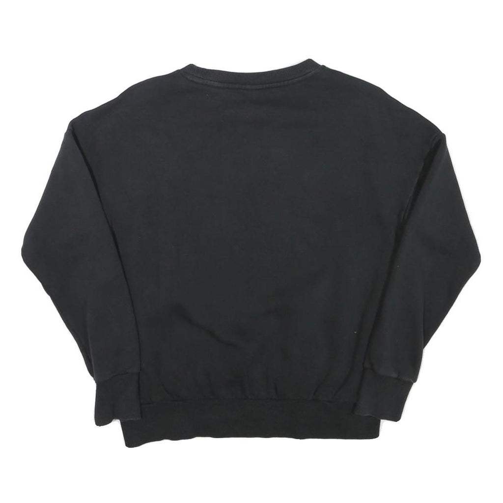 ADIDAS Womens Black Cotton Blend Crew Neck Sweatshirt XS Logo Print