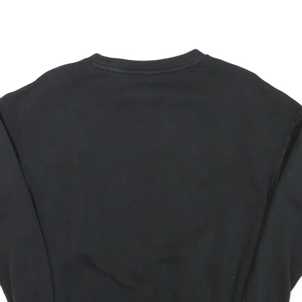 ADIDAS Womens Black Cotton Blend Crew Neck Sweatshirt XS Logo Print