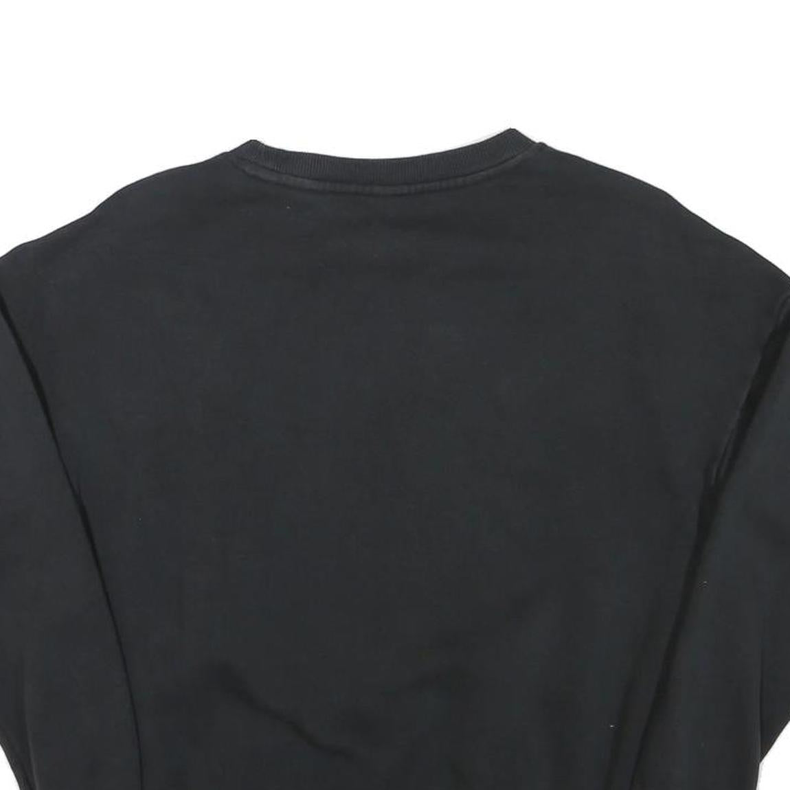 ADIDAS Womens Black Cotton Blend Crew Neck Sweatshirt XS Logo Print