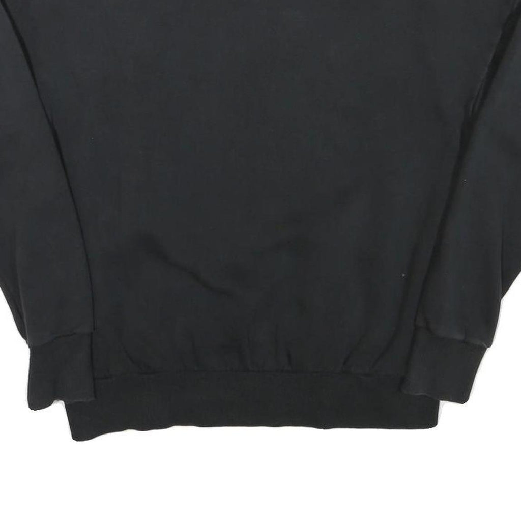 ADIDAS Womens Black Cotton Blend Crew Neck Sweatshirt XS Logo Print