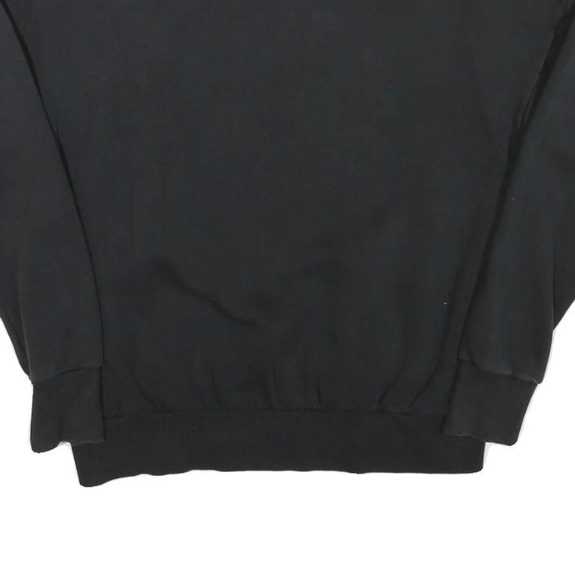 ADIDAS Womens Black Cotton Blend Crew Neck Sweatshirt XS Logo Print