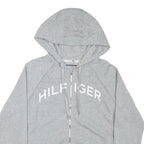 TOMMY HILFIGER Womens Grey Zip Up Hoodie XL Cotton Blend Casual Sweatshirt