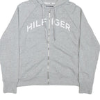 TOMMY HILFIGER Womens Grey Zip Up Hoodie XL Cotton Blend Casual Sweatshirt