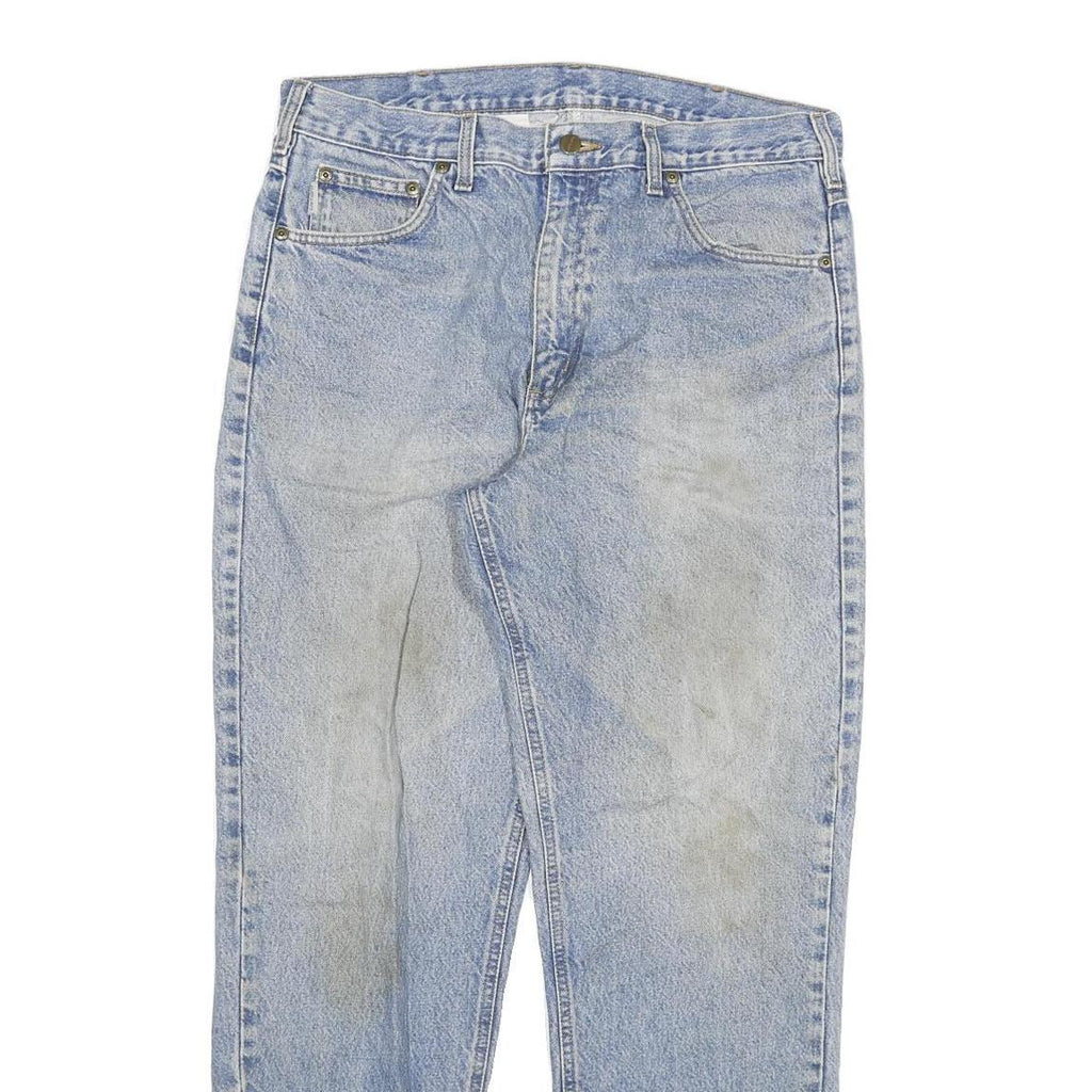 CARHARTT Mens Jeans Blue Relaxed Straight Denim Light W34 L31 Workwear