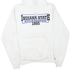 CHAMPION Mens White Indiana State Sycamores Pullover Hoodie M Cotton Blend
