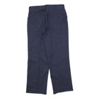 REED Mens Cotton Blend Navy Regular Straight Trousers W32 L27 Classic Zip
