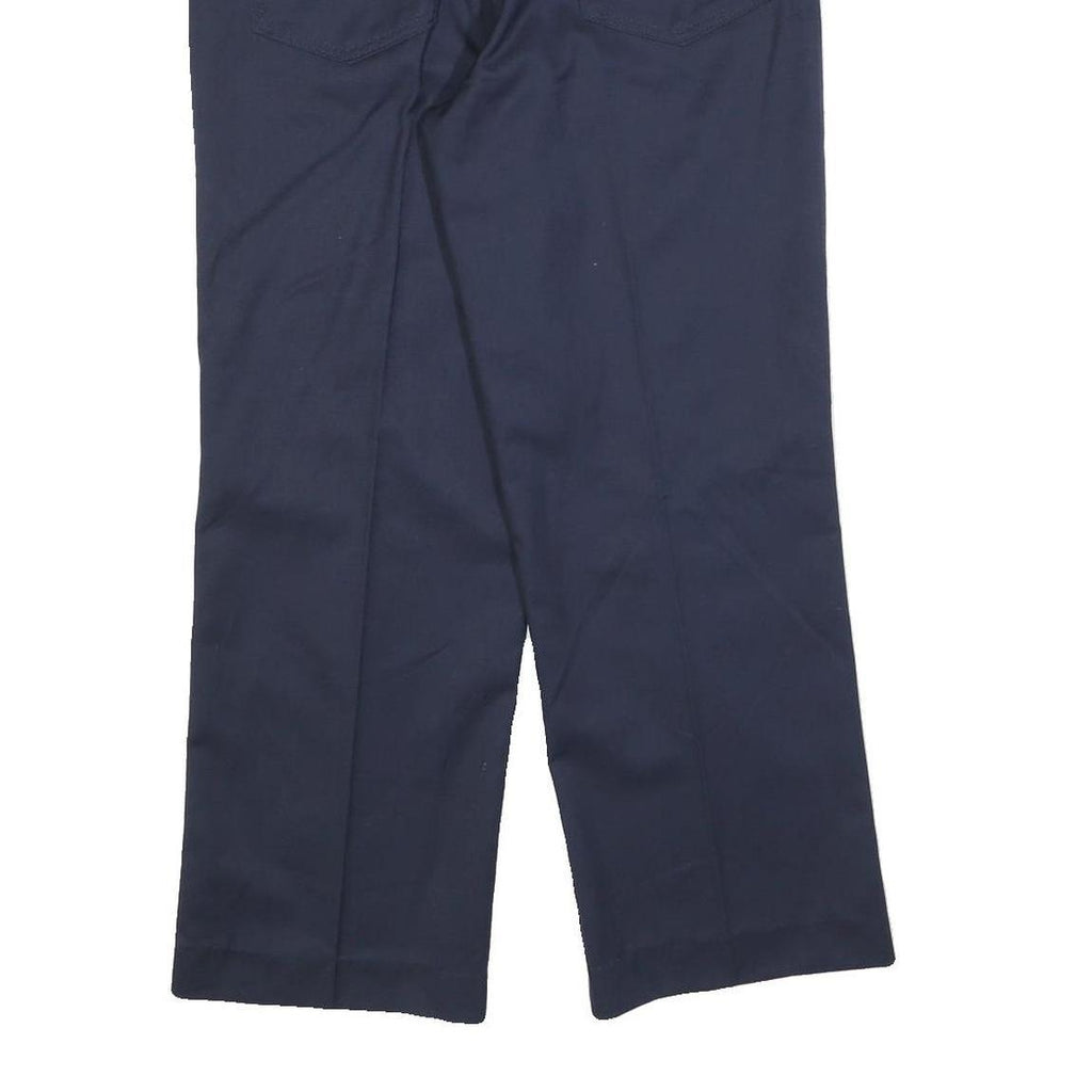 REED Mens Cotton Blend Navy Regular Straight Trousers W32 L27 Classic Zip