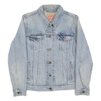 LEVI'S Womens Blue Denim Jacket L Cotton Blend Button Closure Classic Fit