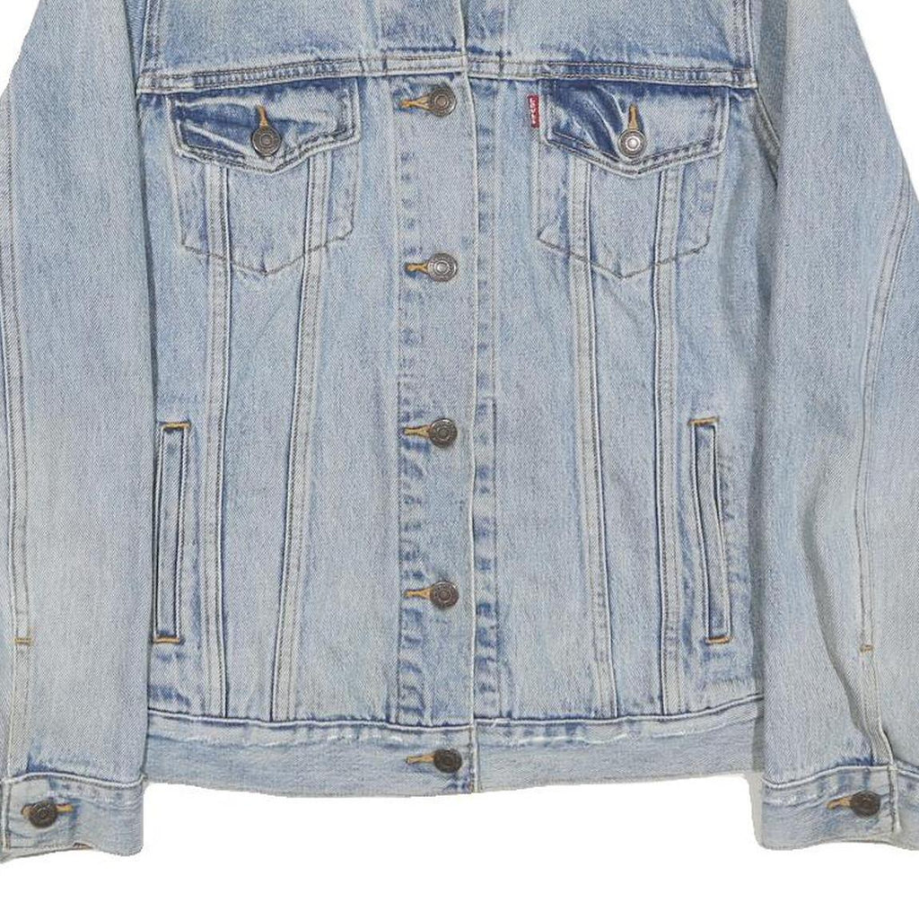 LEVI'S Womens Blue Denim Jacket L Cotton Blend Button Closure Classic Fit
