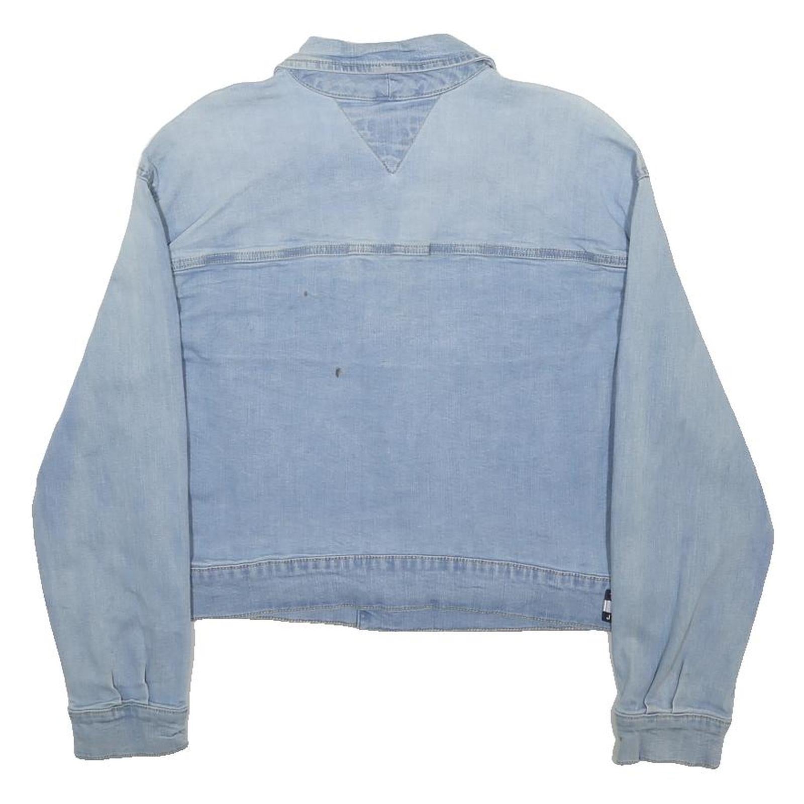 TOMMY JEANS Womens Blue Denim Jacket M Button Plain Classic Casual Retro