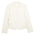 MAX MARA Womens Cream Cotton Blend Tailored Jacket UK 6 Button Plain Elegant