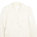 MAX MARA Womens Cream Cotton Blend Tailored Jacket UK 6 Button Plain Elegant