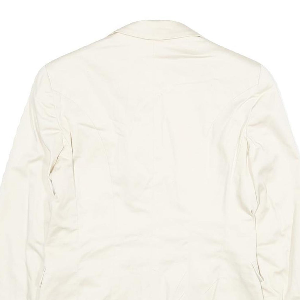 MAX MARA Womens Cream Cotton Blend Tailored Jacket UK 6 Button Plain Elegant