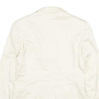 MAX MARA Womens Cream Cotton Blend Tailored Jacket UK 6 Button Plain Elegant