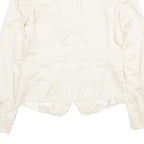 MAX MARA Womens Cream Cotton Blend Tailored Jacket UK 6 Button Plain Elegant