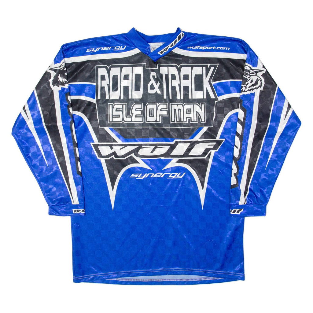 WULFSPORT Mens Jersey Blue Long Sleeve V-Neck M