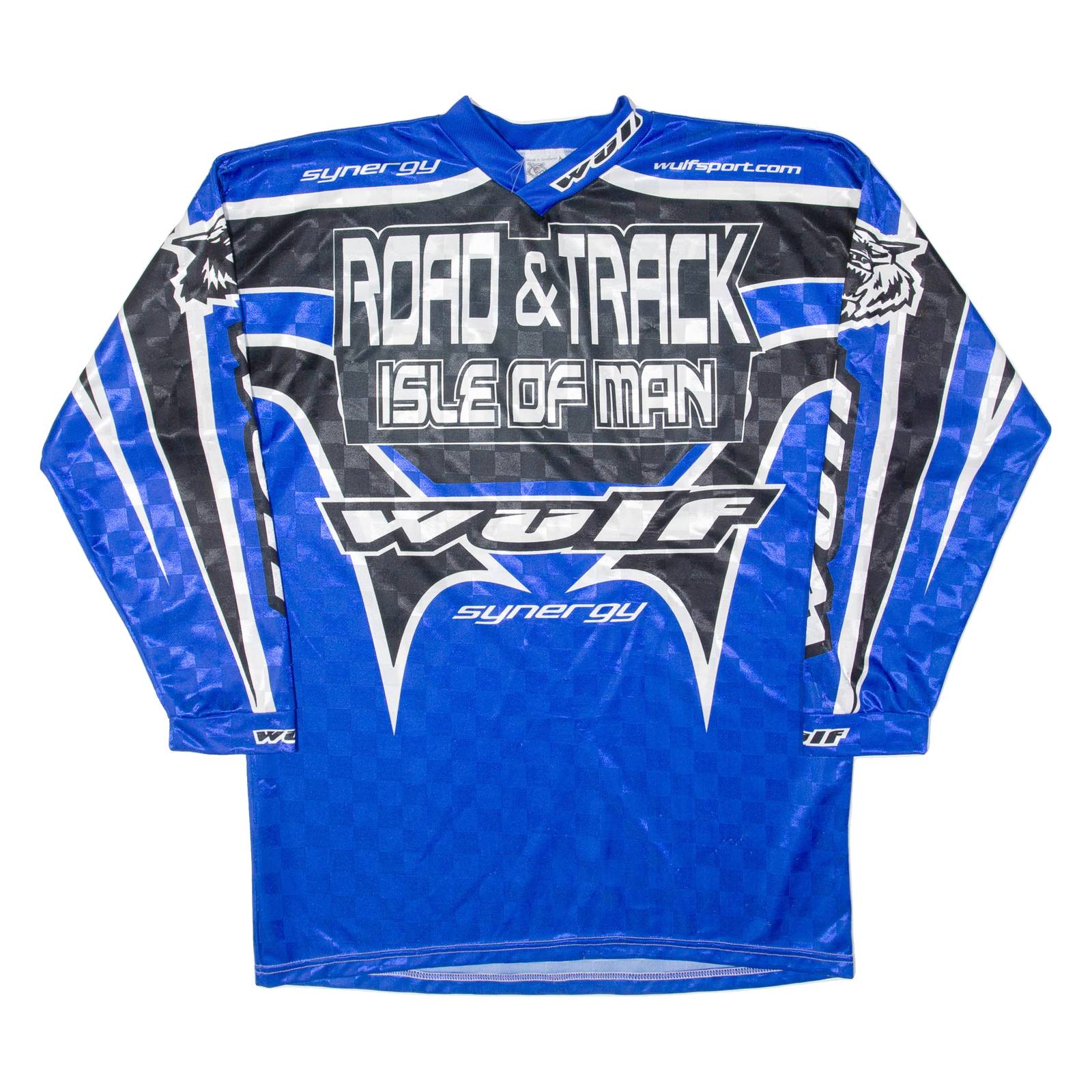 WULFSPORT Mens Jersey Blue Long Sleeve V-Neck M