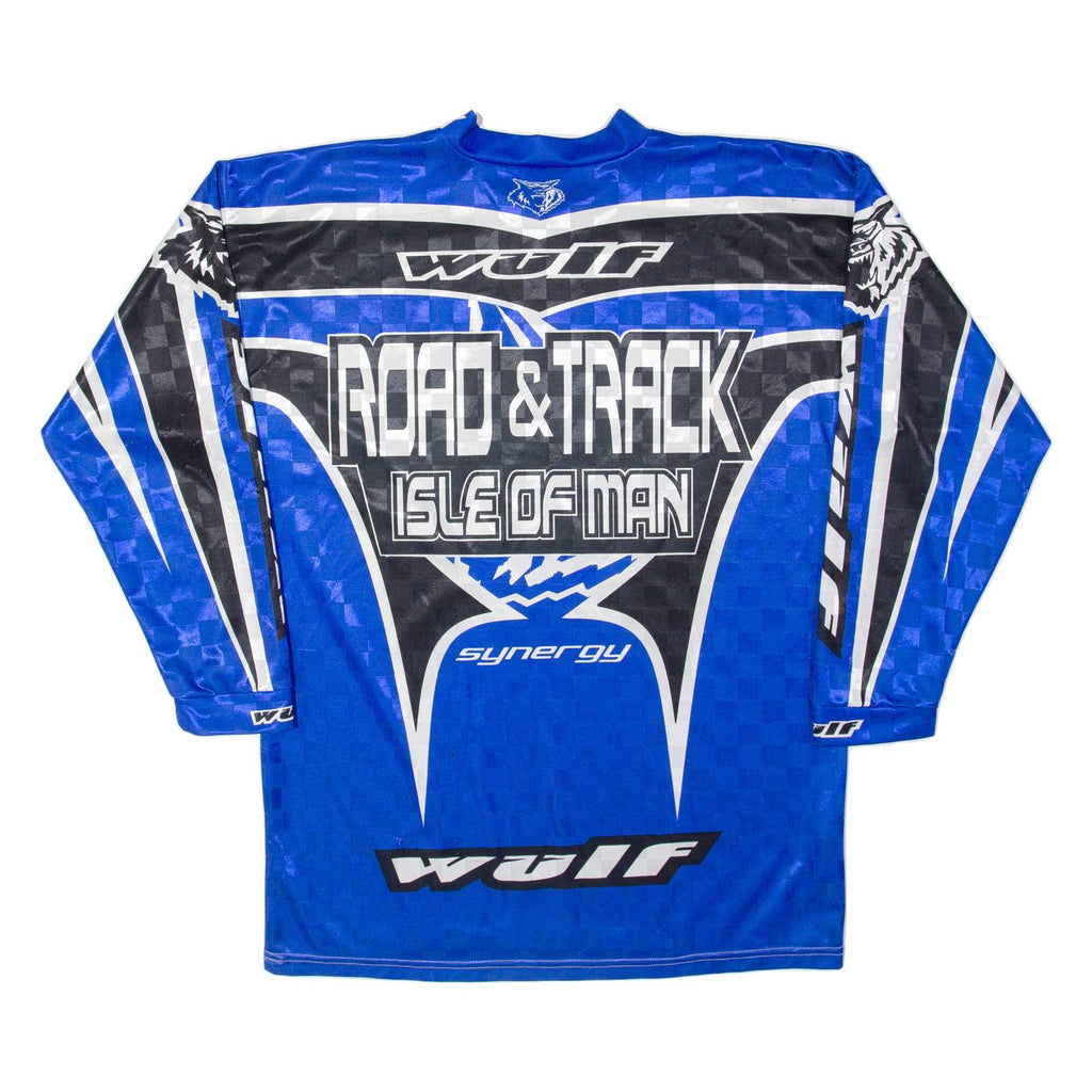 WULFSPORT Mens Jersey Blue Long Sleeve V-Neck M