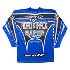 WULFSPORT Mens Jersey Blue Long Sleeve V-Neck M