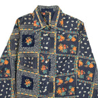 MODEL NICOLE Womens Shirt Blue Floral Long Sleeve S