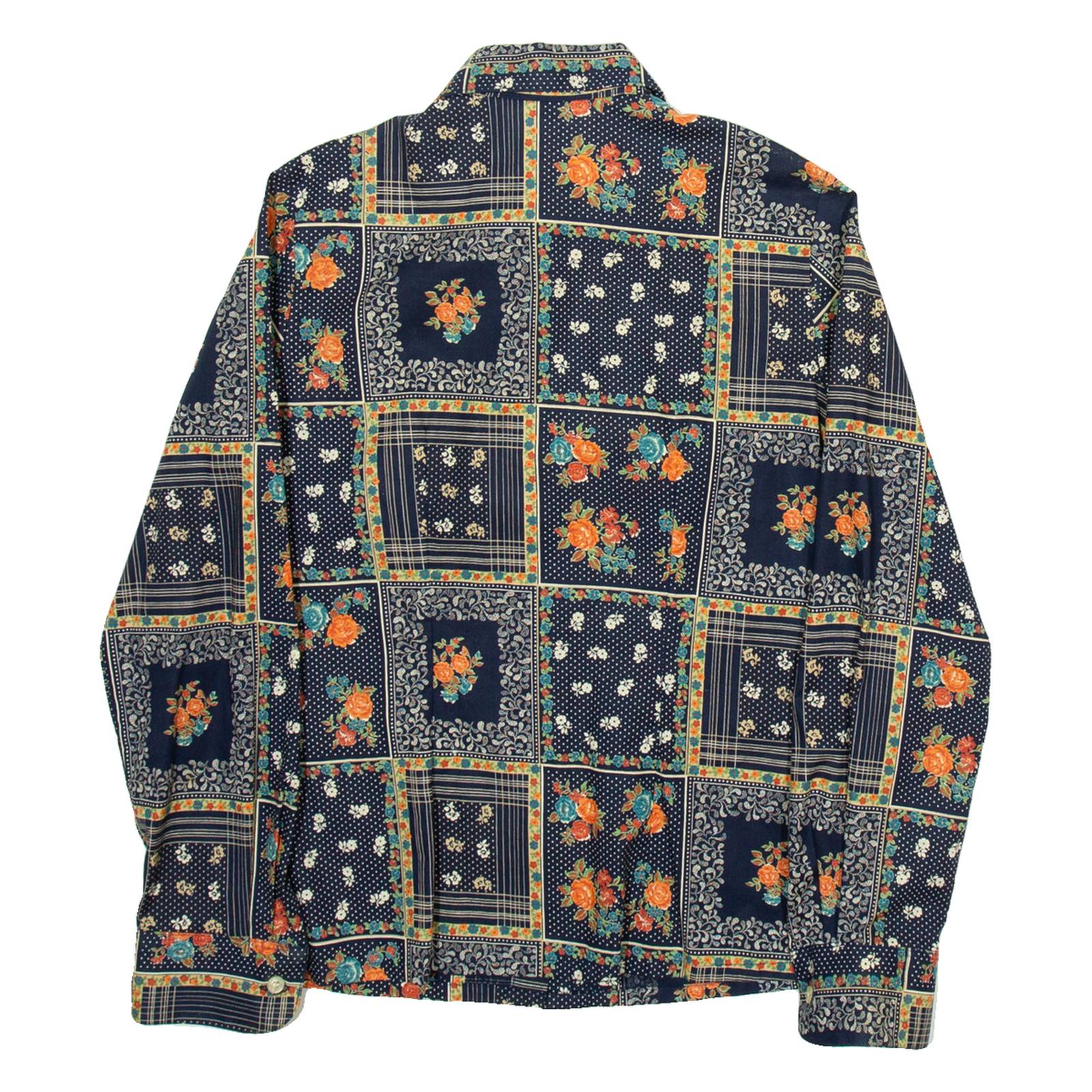 MODEL NICOLE Womens Shirt Blue Floral Long Sleeve S