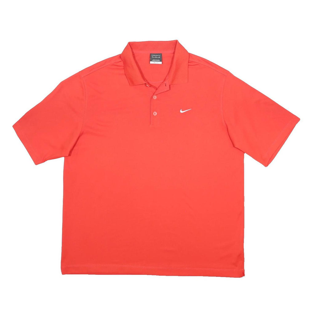 NIKE Mens Red Short Sleeve Plain XL Polo Shirt Sports Casual Fit