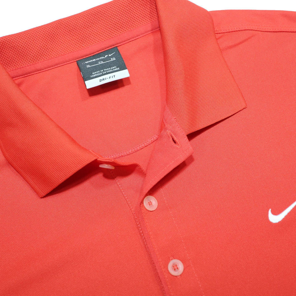 NIKE Mens Red Short Sleeve Plain XL Polo Shirt Sports Casual Fit