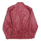 Womens Red Button Jacket M Plain Classic Fit Stand-Up Collar Stylish Outerwear
