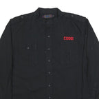 COOGI Mens Black & Red Logo Cotton Blend Shirt XL Button Front Long Sleeve