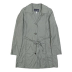 ARMANI JEANS Womens Grey Cotton Blend Button Jacket S Plain Lightweight Stylish