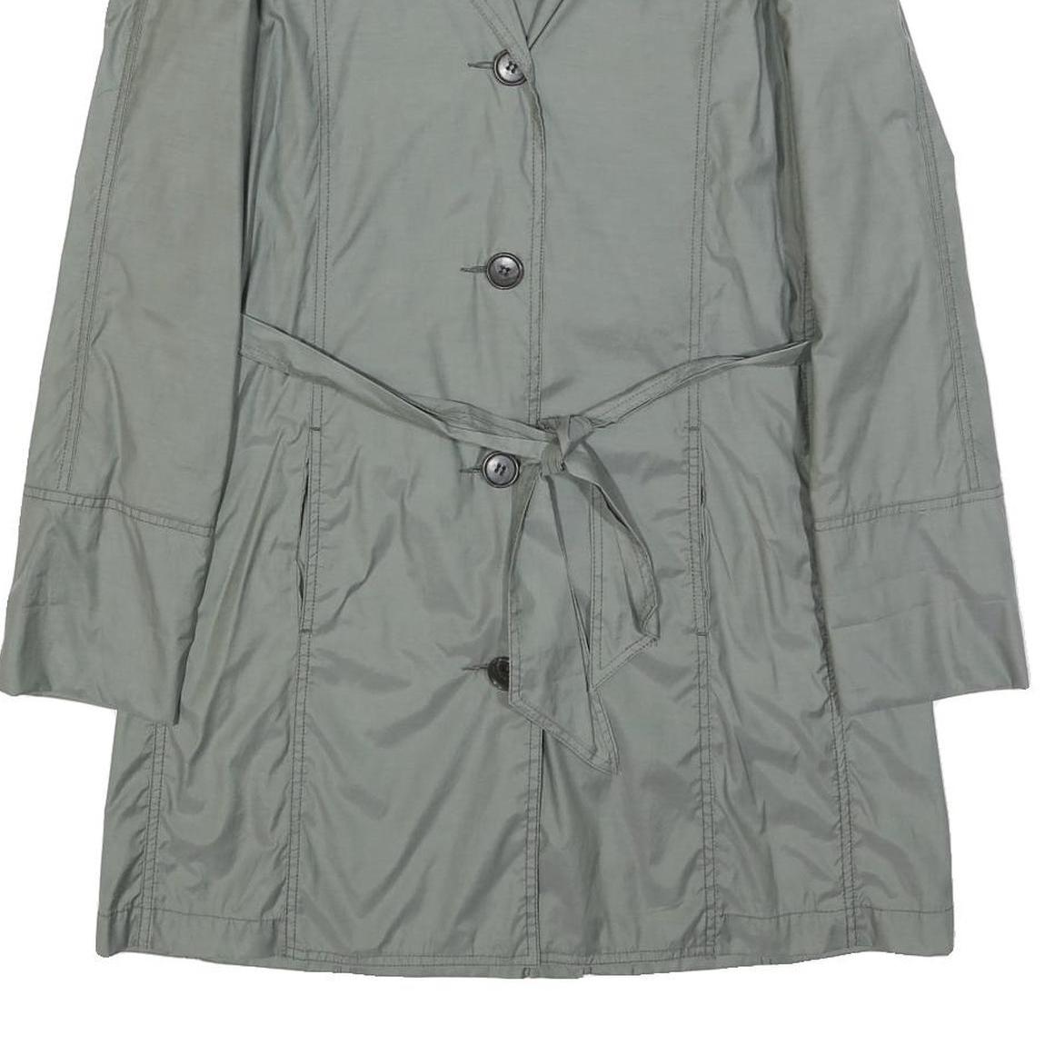 ARMANI JEANS Womens Grey Cotton Blend Button Jacket S Plain Lightweight Stylish