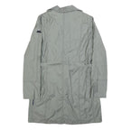 ARMANI JEANS Womens Grey Cotton Blend Button Jacket S Plain Lightweight Stylish