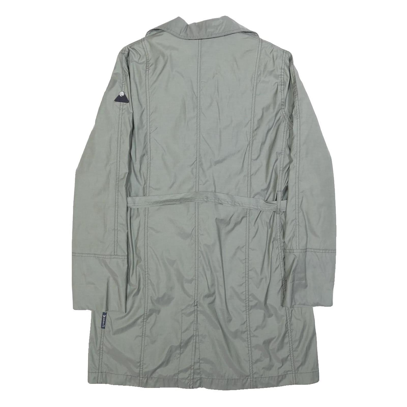 ARMANI JEANS Womens Grey Cotton Blend Button Jacket S Plain Lightweight Stylish