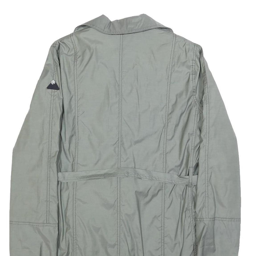 ARMANI JEANS Womens Grey Cotton Blend Button Jacket S Plain Lightweight Stylish