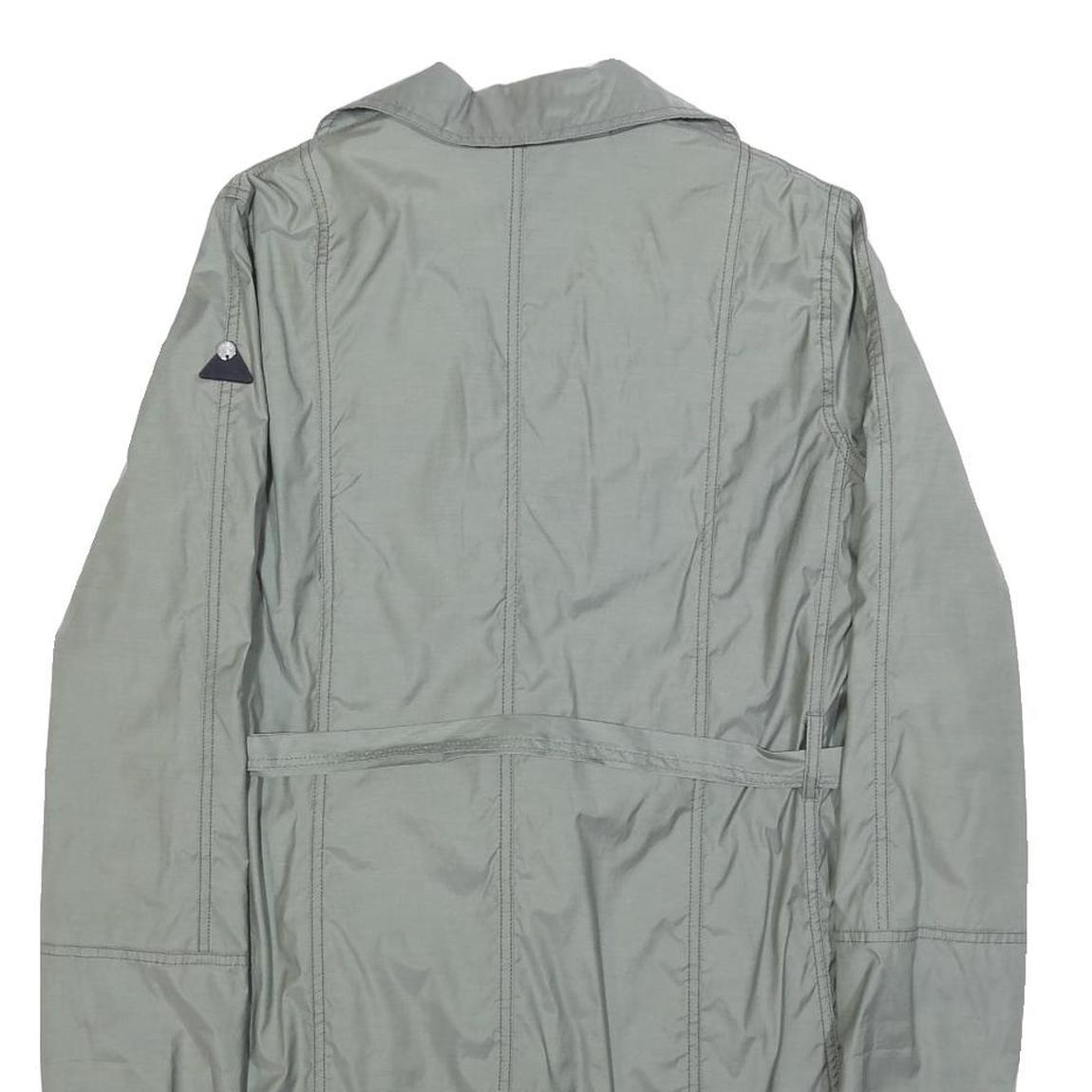 ARMANI JEANS Womens Grey Cotton Blend Button Jacket S Plain Lightweight Stylish