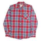 BIG STAR Mens Red & Blue Check Shirt M Cotton Long Sleeve Casual
